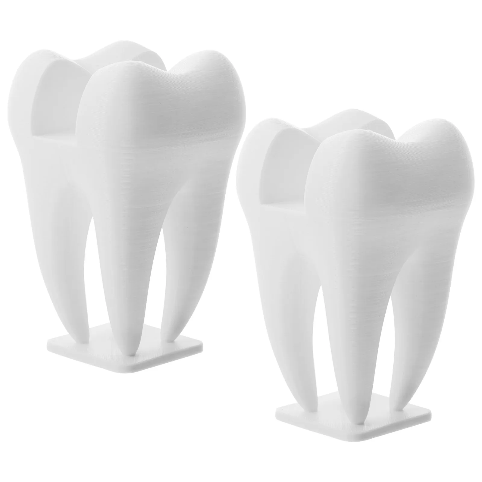 Tooth-Shaped Dental Business Card Holder – 2pcs Plastic Desktop Organizer for Clinic Reception Desk
