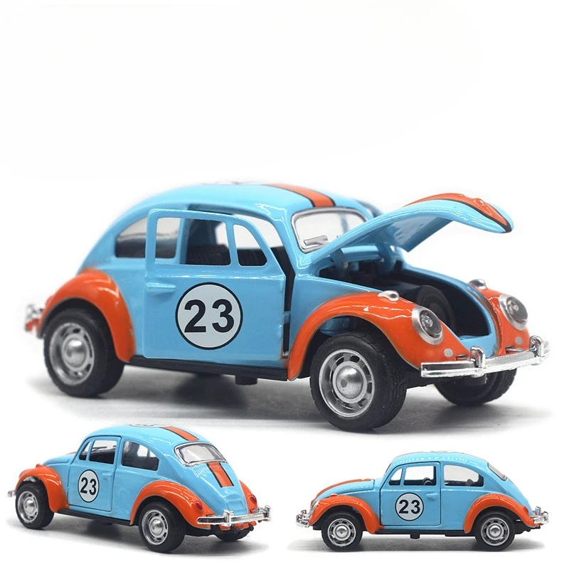 1:32合金製ビートル塗装済みレーシングクラシックカーモデル、プルバック式ドア、カーモデル、アマゾンで人気販売中