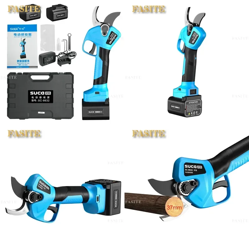 For 37mm Branch Electric Pruning Shears Cordless Garden Scissors Orchard Horticulture Landscape Tool High Power Efficient