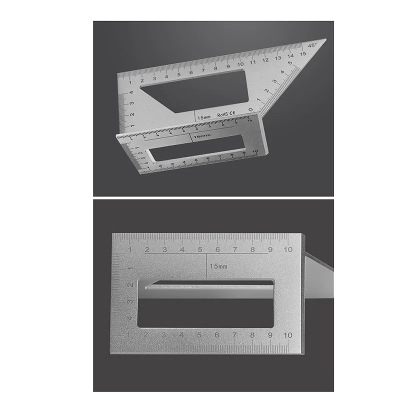 Multifunctional Square 45+90 Degree Gauge Angle Ruler T-Shaped Measuring Woodworking Ruler Tool