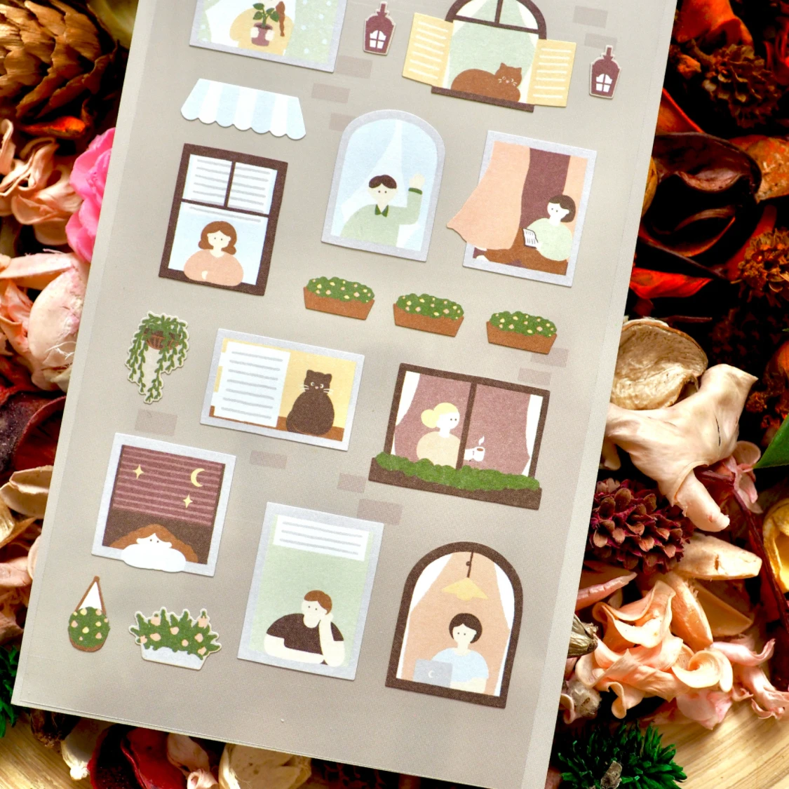 الكورية استيراد العلامة التجارية Suatelier نافذة لحظات صغيرة ورقة ملصقات لطيف سكرابوكينغ Diy بها بنفسك المجلات يوميات ديكور القرطاسية ملصق