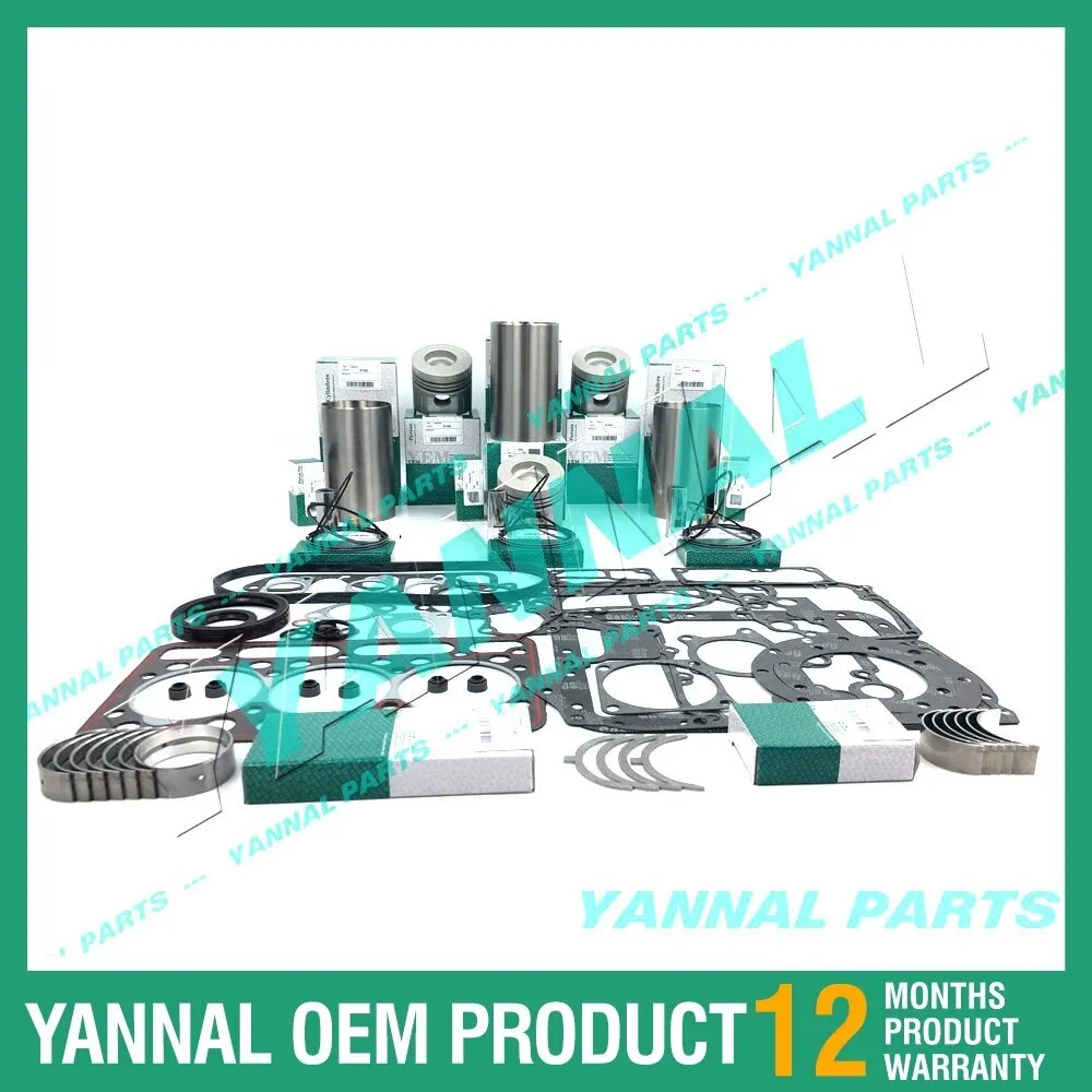 

New For Kubota D1402-IDI Liner Kit With Full Gasket Set & Bearings Valve Kit