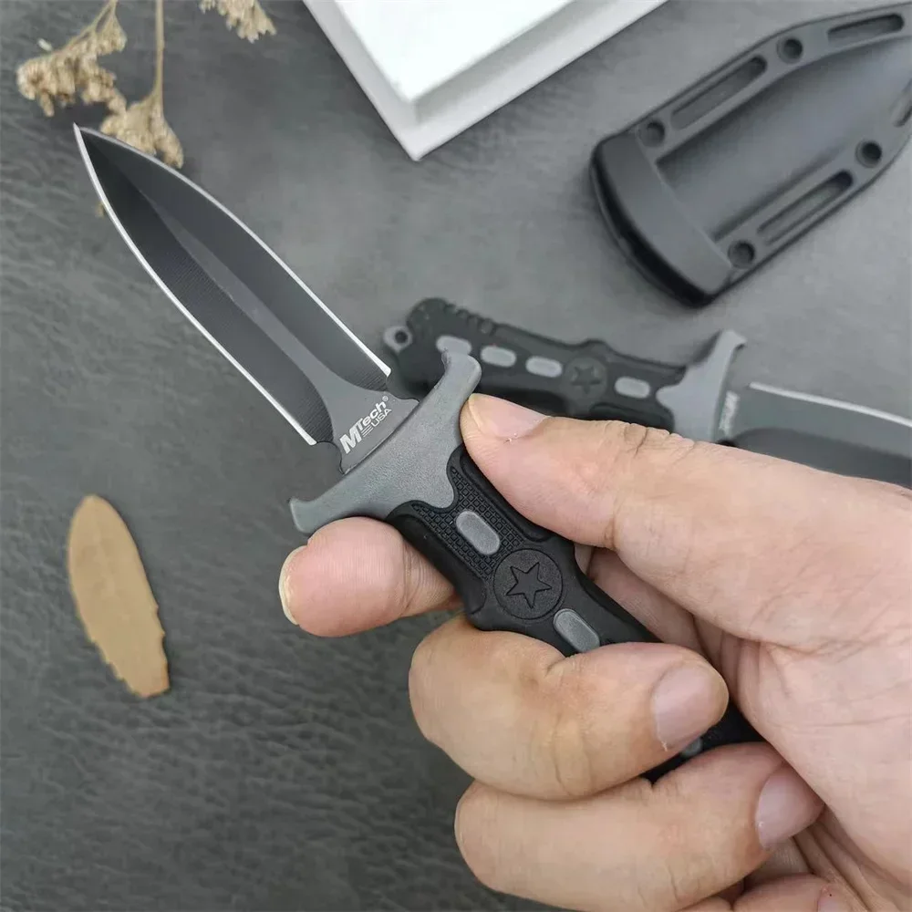 MT Five Stars Military Tactical Knife Fixed Blade Knife 440C Blade ABS Handle Pocket Knife Outdoor EDC Camping Cutting Tool