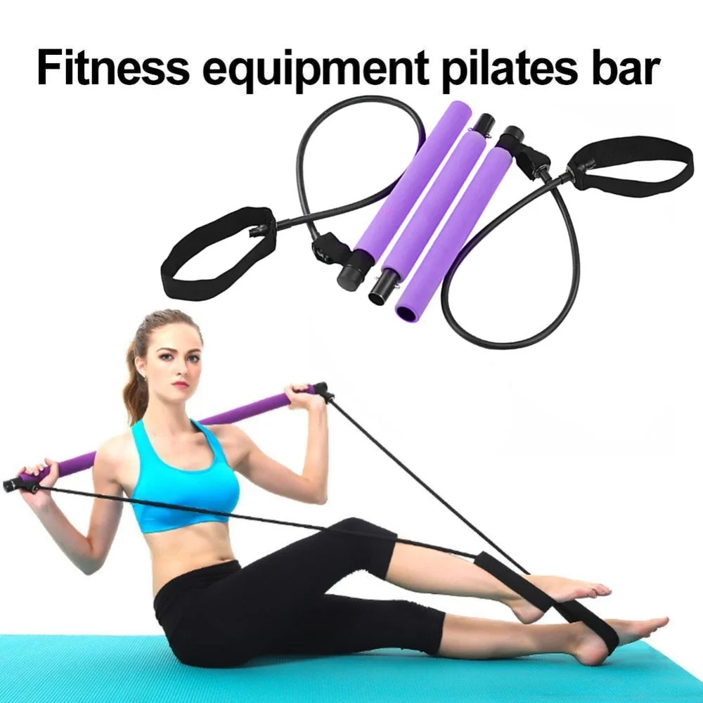 Yoga Elastic Band Upgrade Training Bar Workout Resistance Bands Set Pilates Exercise Fitness Equipment for Home Gym Bodybuilding