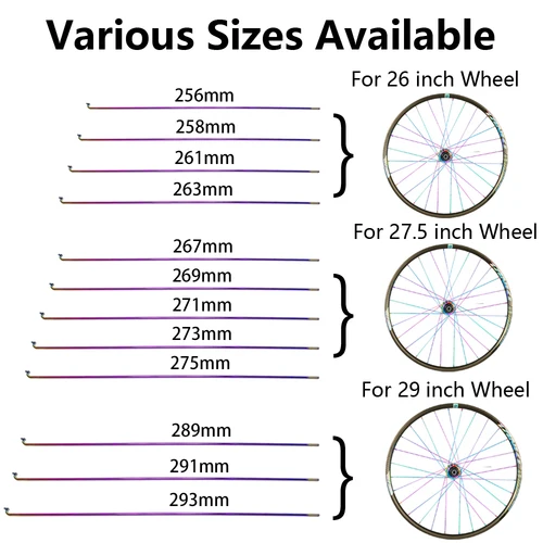 Imagen 2 del producto TANKE radios de bicicleta de alambre con pezones para rueda de 26/27,5/29 pulgadas MTB bicicleta de carretera 304 radios de bicicleta de alta resistencia de acero inoxidable 36 Uds