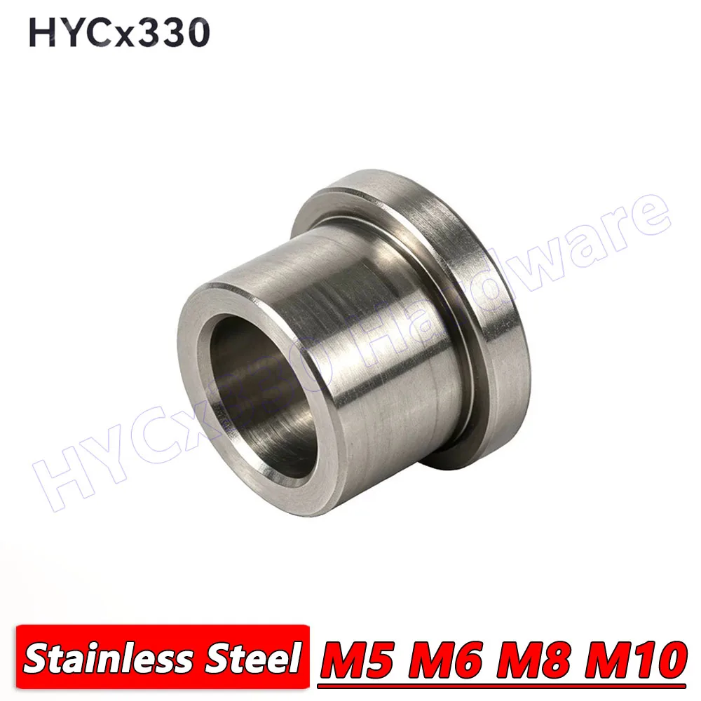 2PCS Flanged Linear Bushing Washer, Stainless Steel Unthreaded Guide Sleeve Bore 5-10mm, Bearing Bush Spacer for 3D Printer CNC