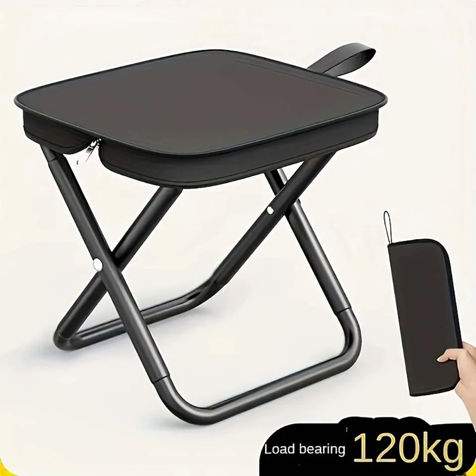 Tragbarer, multifunktionaler Outdoor-Picknick-Camping-Klappstuhl, ultraleichter Angelhocker, Reisehocker, Angelzubehör