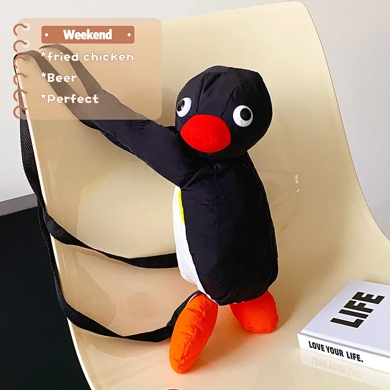 Cute penguin backpack three-dimensional children small bag niche design men and women decorative backpack