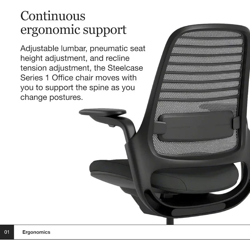 Series 1 Ergonomic Office Chair  Responds to Your Body Weight  Perfect for Home  8+ Hour Sit Time  Breathable Fabric