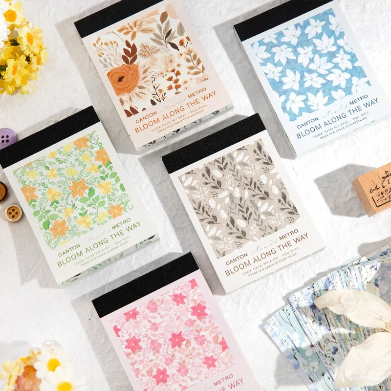 100 teile/los Memo Pads Material Papier blüht auf die straße Journal Scrapbooking papier Karte Hintergrund Dekoration Papier