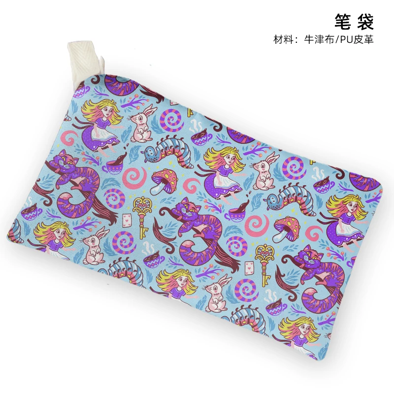 Disney Alice In Wonderland P8871 Anime Customized Cosmetics Bags Cartoon Pen Bag Storage Handbag Stationery Birthday Gift