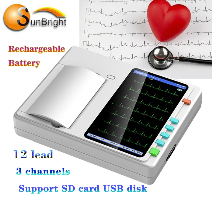 

Medical Device Use 7-inch Color Three-channel electrocardiograph portable ecg machine