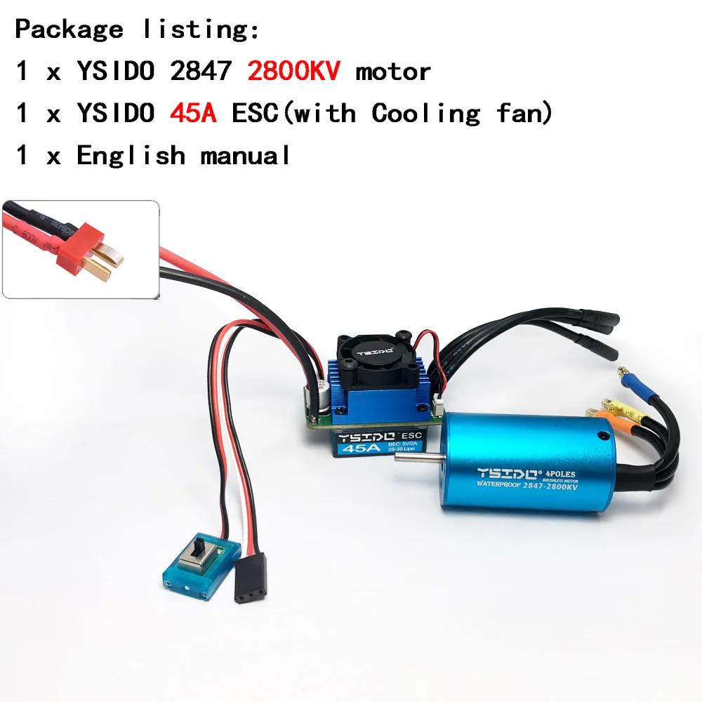 2435/2440/2838/2847 borstelloze motor 35A/45A ESC-combo voor Wltoys 124016   Remo Hobby XLH Timaya Redcat 1/12 1/14 1/16 RC Bootauto