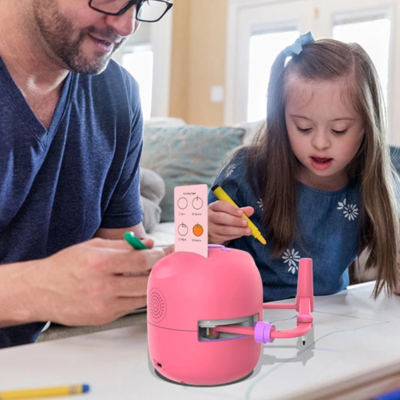 Interactive Educational Drawing Robot Learning Toy With 100 Cards Early Educational Toys For Girl And Boy