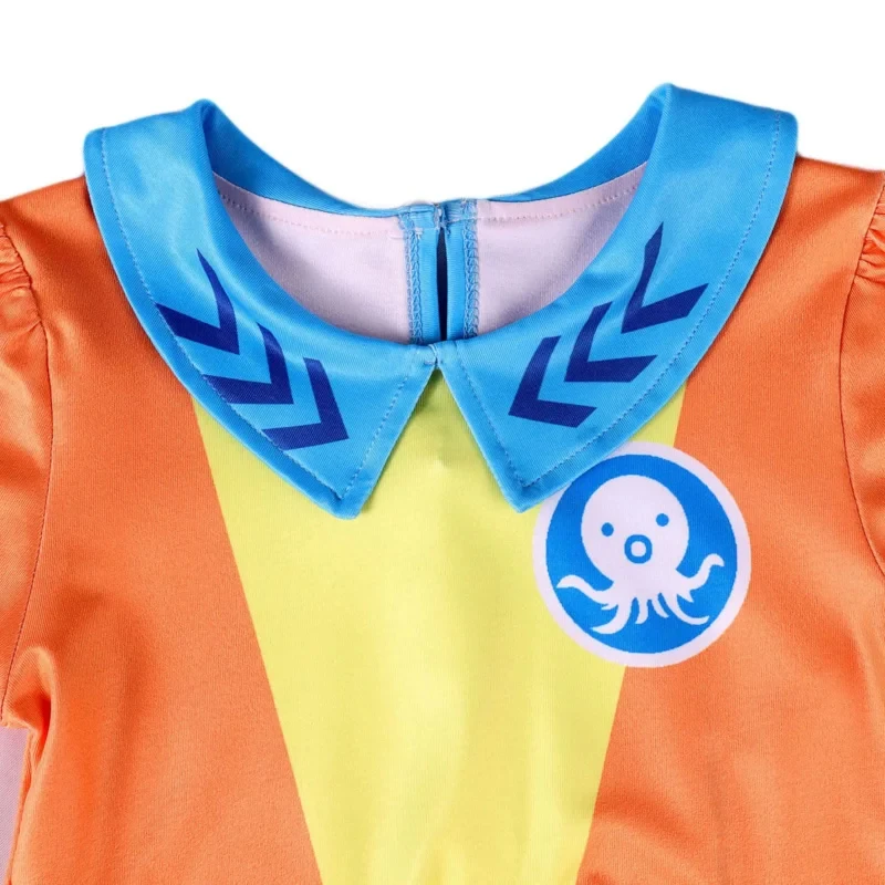 ^%Ropa para niños, vestido de los Octonautas para niñas, vestido de verano de manga corta con estampado de pulpo, Vestidos de princesa de malla, vestido elegante de encaje para niños"