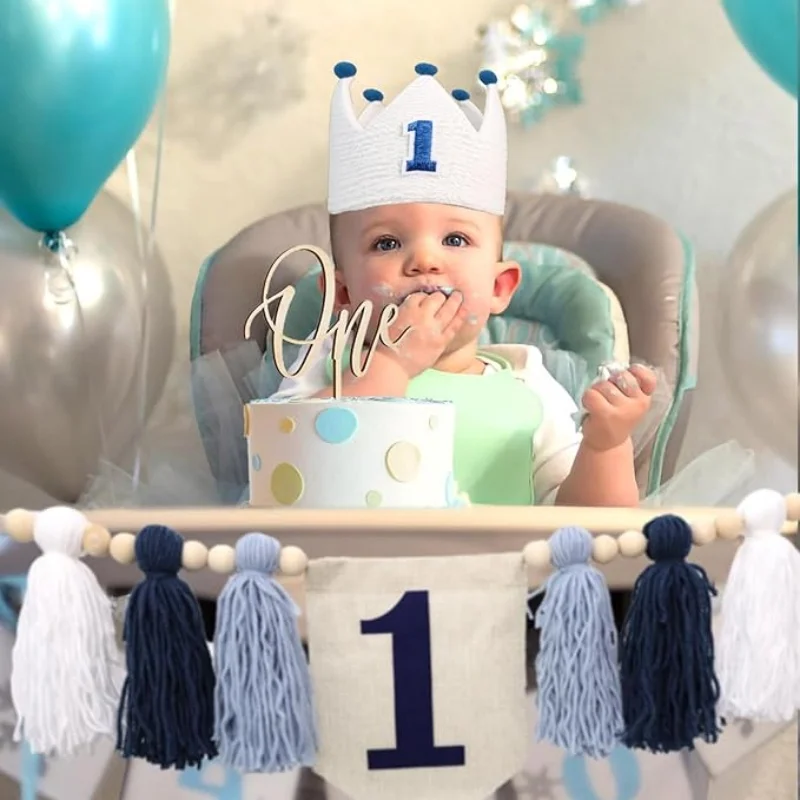 1st Birthday High Chair Banner Boho Home Decor for Girl Boy Baby Room Decoration Nursery Banner First Birthday Party Decoration