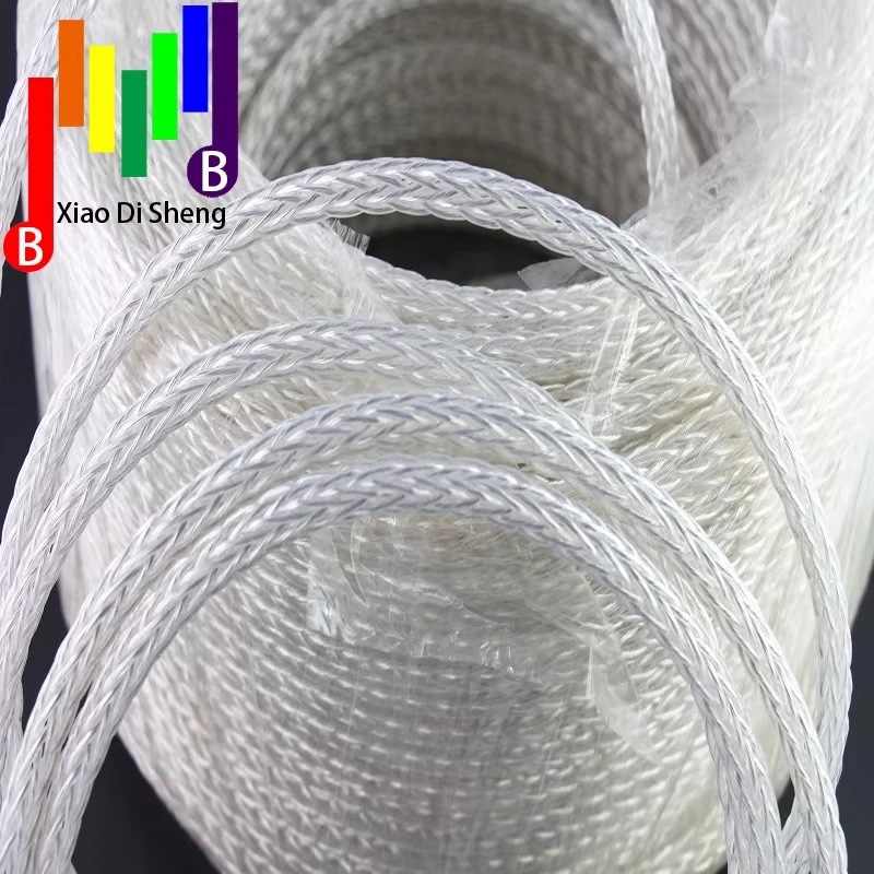 Trança 8ag alta pureza banhado a prata cabo de alto-falante occ 16 fios fio de alto-falante de áudio alta fidelidade diy em massa