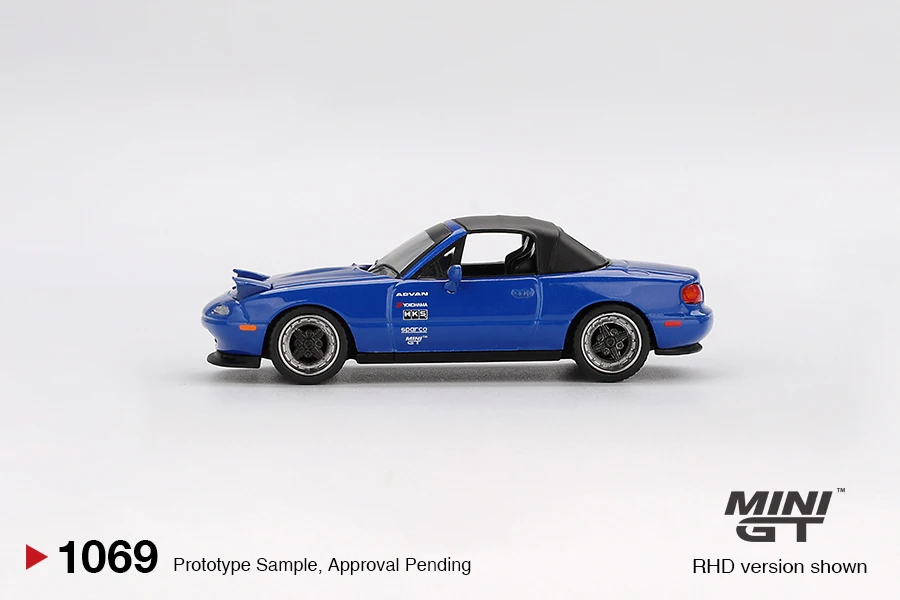 MINIGT 1/64 마즈다 미아타 MX-5 (NA) 튜닝 버전 다크 블루 MGT01069-CH 합금 장난감 자동차 다이캐스트 금속 모델 어린이용