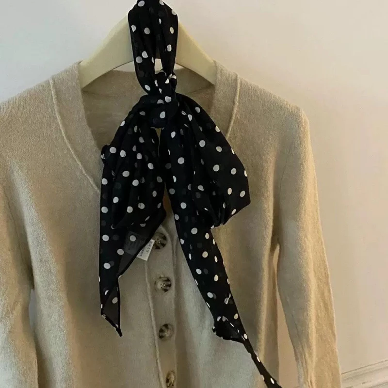 Cinturón tipo bufanda con estampado retro de leopardo y lunares, accesorios de moda para mujer, tela suave que combina con todo