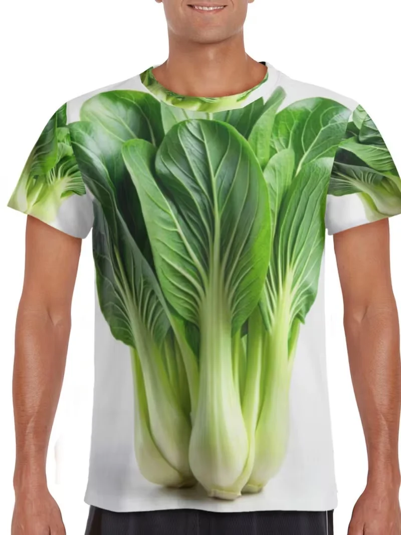 Funny Cabbage Lettuce T-Shirts Vegetable 3D Print Men Women Short Sleeve T Shirt Harajuku Y2K Tops Oversized Tees Men's Clothing view 3