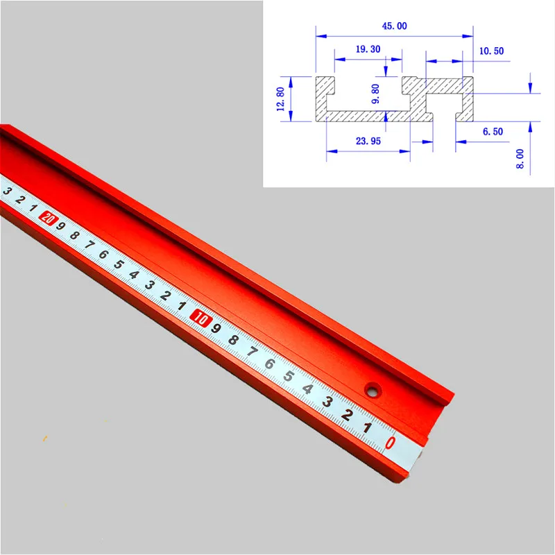 T-Tracks Aluminum Alloy T- Slot Miter Track Jig Fixture W/ A Scale for Drill Press Router Table Band Saw Woodworking