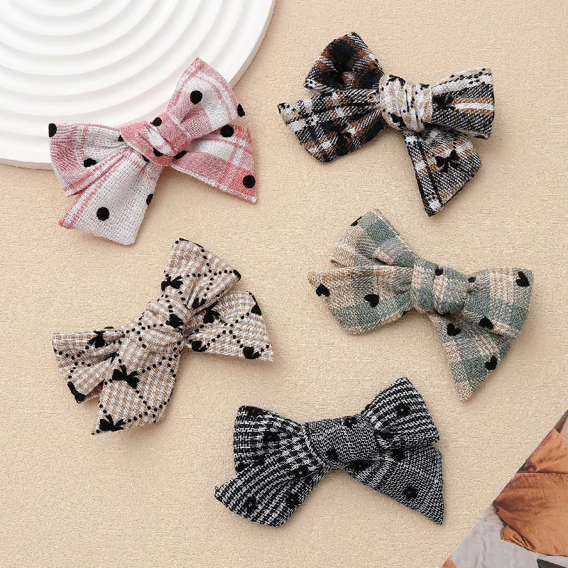 New Headwear Cute Children's Bow Embroidered Flower Hair Clip Baby Handmade Fabric Clip Girls' Headwear