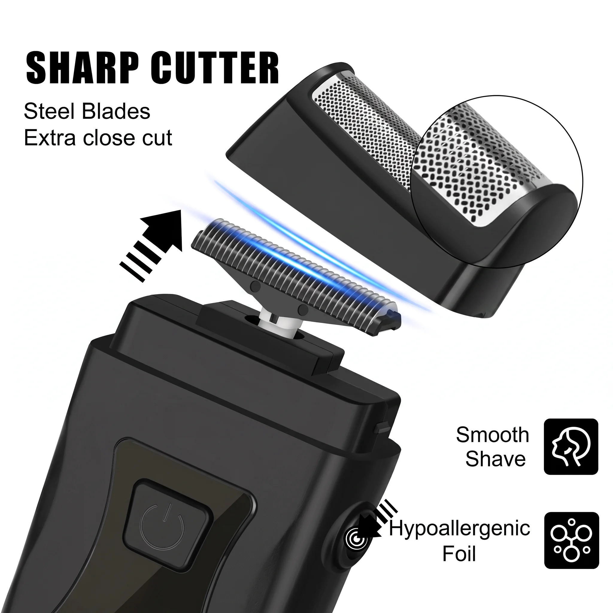 OMUONE Compact Foil Shaver With POP-UP Precision Trimmer Type-C Charging With Indicator 7000RPM Strong Motor