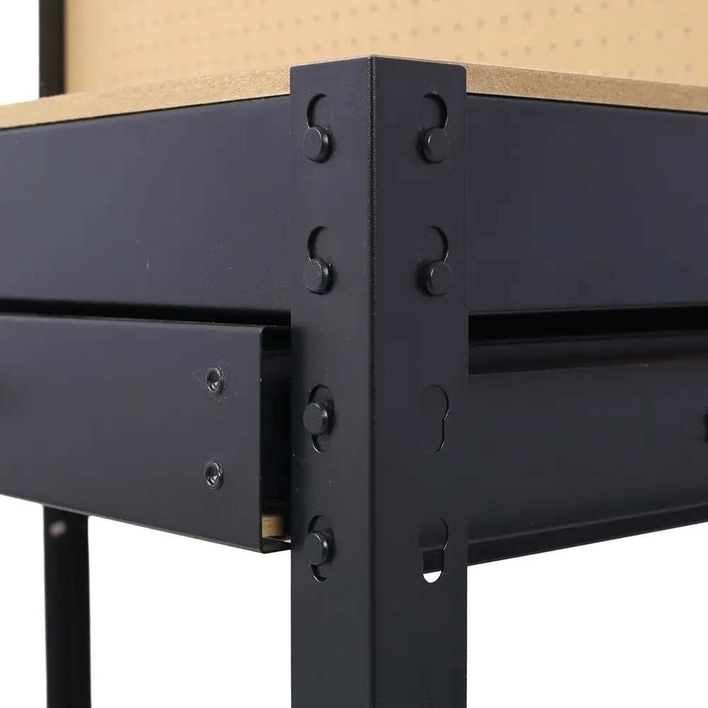 Sturdy Steel Workbench with Power Outlet, USB Ports, LED Lights, and Storage for Heavy-Duty Use
