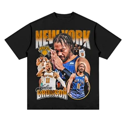 Brunson Printed American vintage Cotton T-shirt Basketball fan High Street short sleeve Tees Summer kids and adults short sleeve