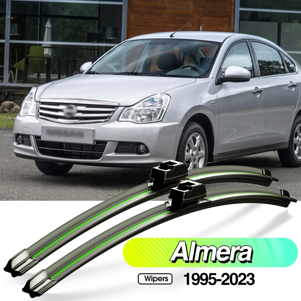 

For Nissan Almera N15 N16 N17 N18 1995-2023 2pcs Front Windshield Wiper Blades Windscreen Window Accessories 2000 2006 2011 2019