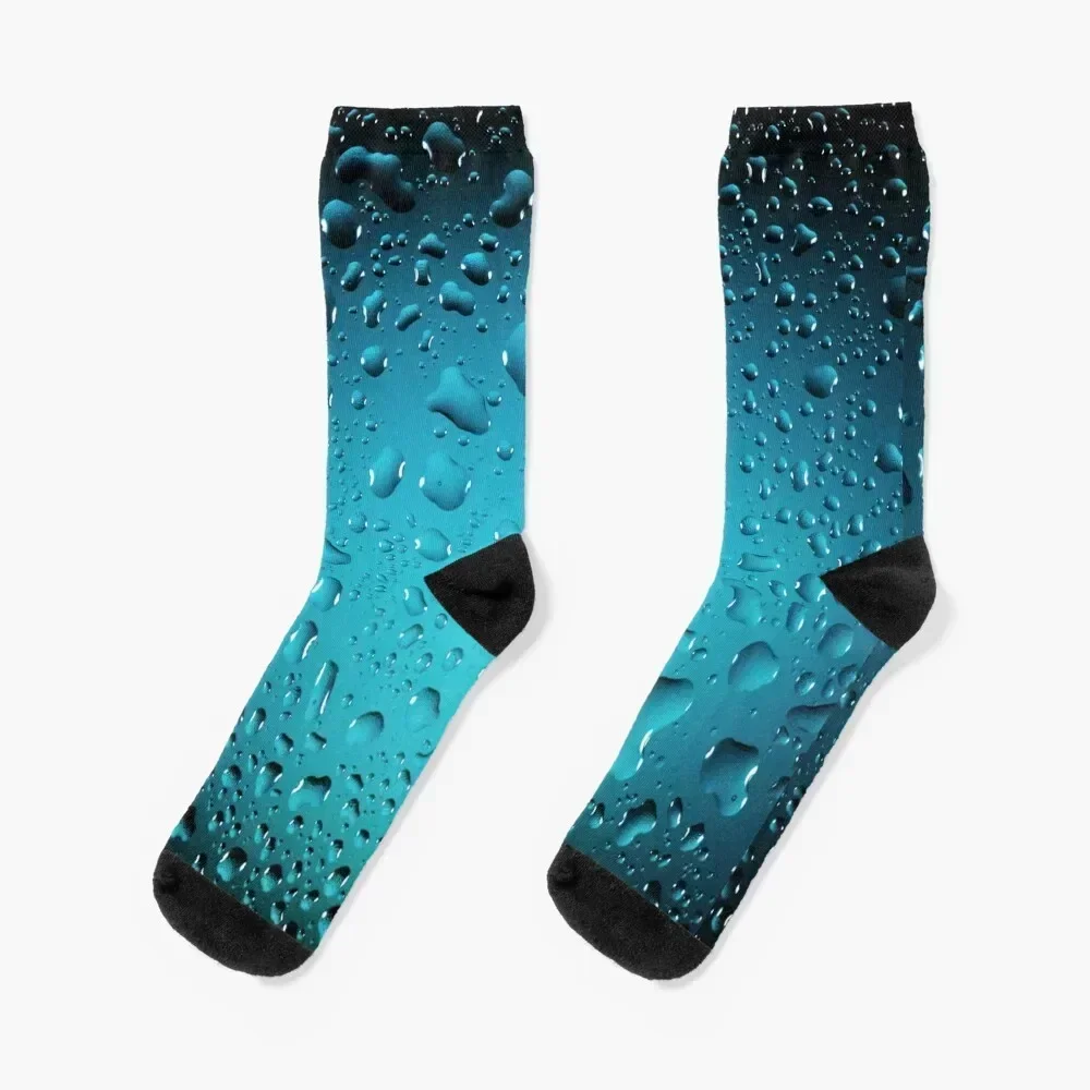 

Stylish Cool Blue water drops Socks halloween funny gift cartoon Christmas Boy Socks Women's