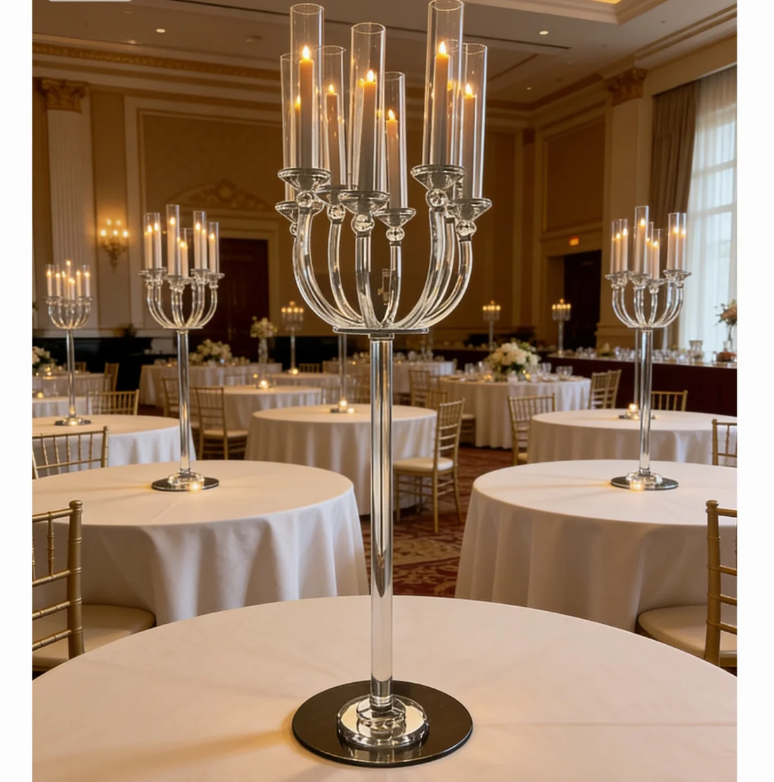 1-10pcs）155cm tall Wedding Backdrop Decoration 8  arms glass crystal Pillar Stand for Events Decor