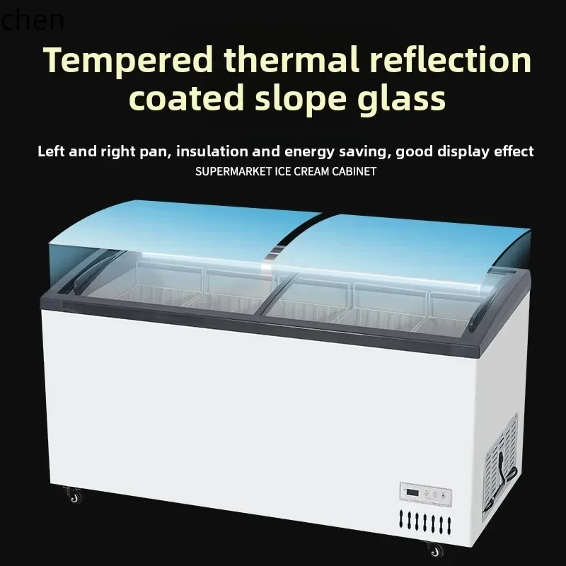 cc25 ice cream frozen display cabinet freezer large capacity arc glass door refrigerated refrigerator freezer freezer