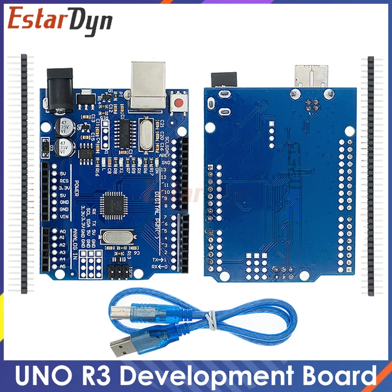 Estardyn UN0 R3 Board ATmega328P Development Board with Pin Header and Cable Compatible with IDE Projects