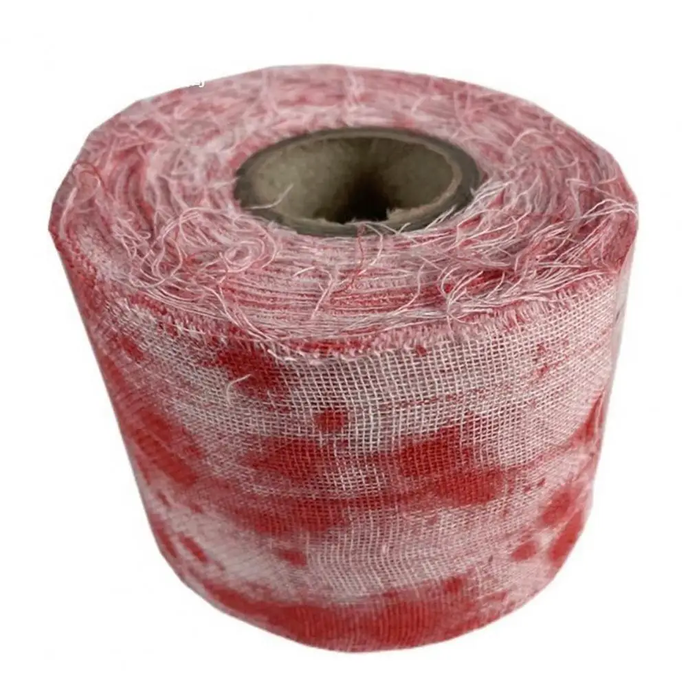 

10m Blood Bandage Non-woven Fabric Halloween Cosplay Party Injured Halloween DIY Bloody Gauze Blood Bandage halloween decoration