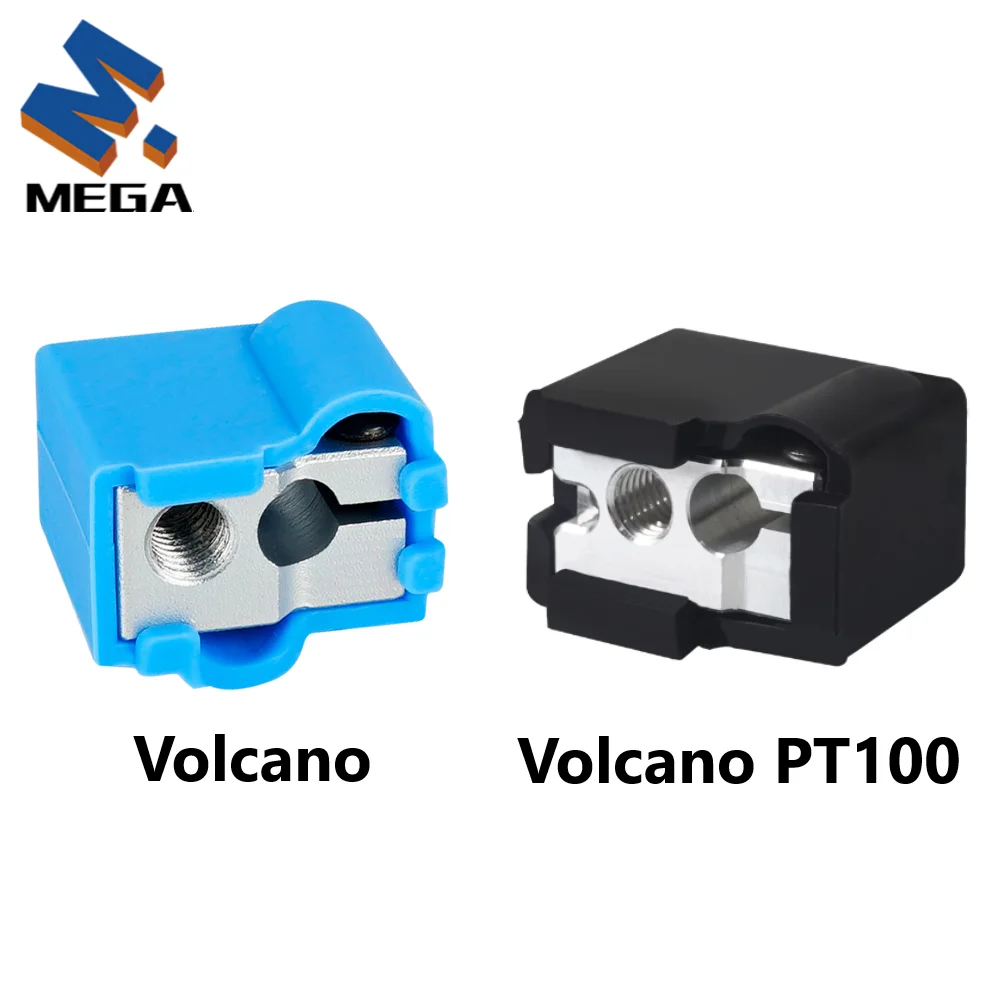 

MEGA VOLCANO Heated Block Extruder Aluminum Hotend Volcano PT100 Heated Block silicon case cover 3D Printer Parts