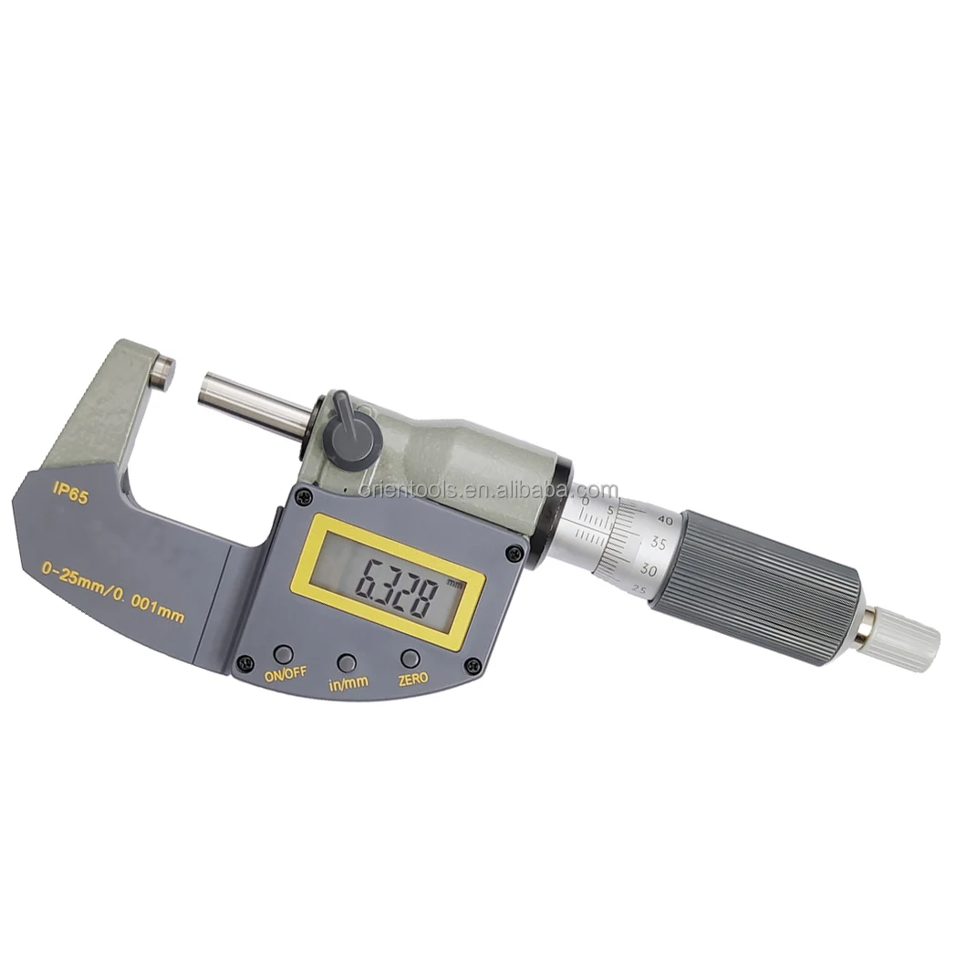 IP65 Digital Electronic Metal Outside Micrometer 0-75mm Range 0.001mm Resolution