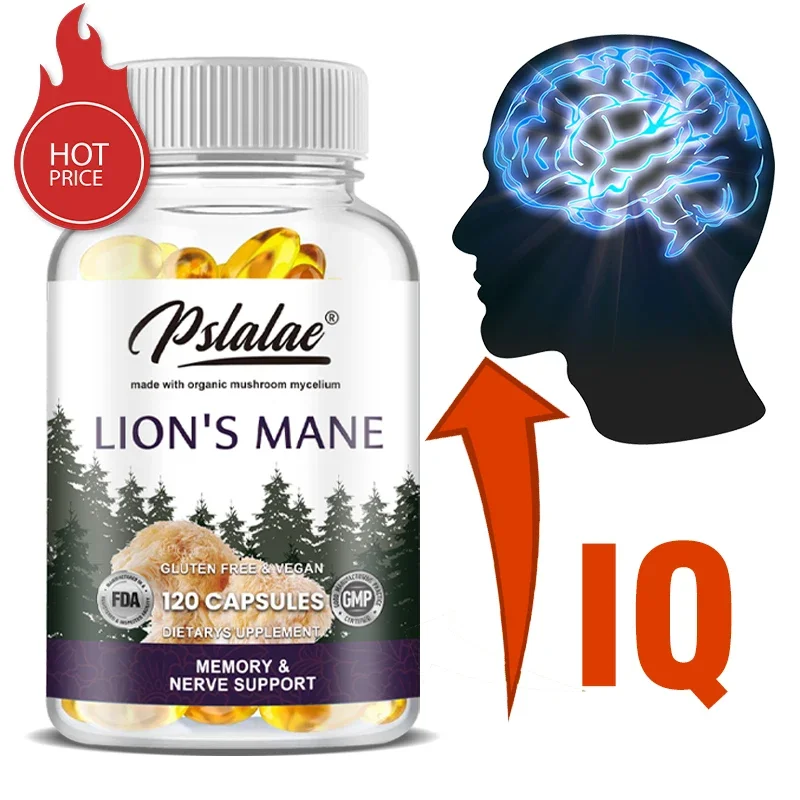 

Lion's Mane Capsules, Promotes Mental Clarity, Concentration and Memory, Mushroom Supplement, Original Flavor