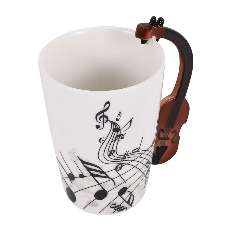 Creative Novelty Handle Cup Free Spectrum Coffee Milk Tea Cup Personality Mug Unique Musical Instrument Gift Cup
