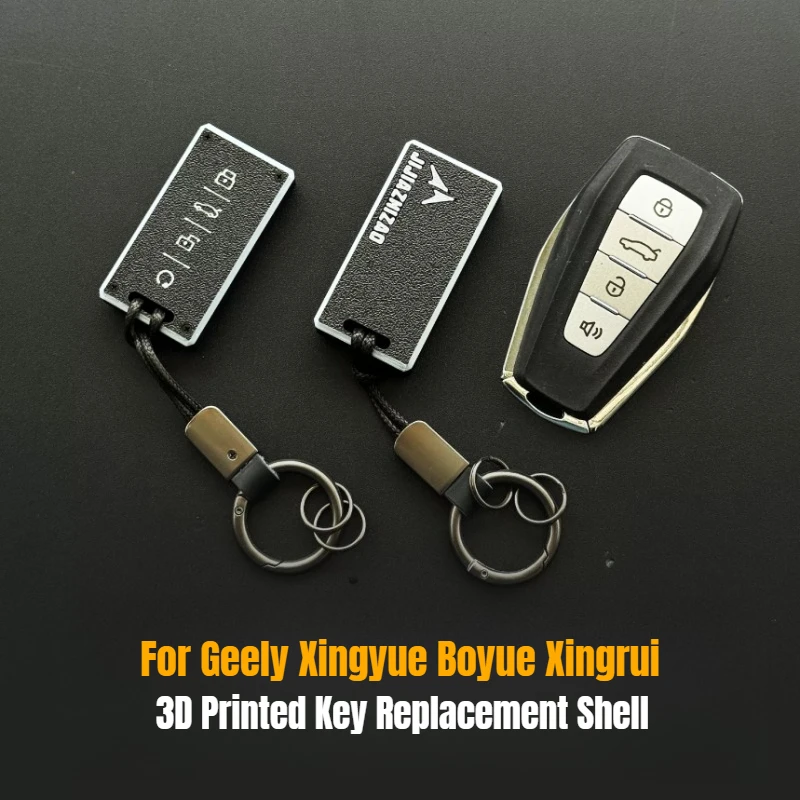 DIY Mini Car Key Replacement Shell Cover Case for Geely Xingyue Boyue Xingrui Remote Fob Protector Anti-Scratch Car Accessories
