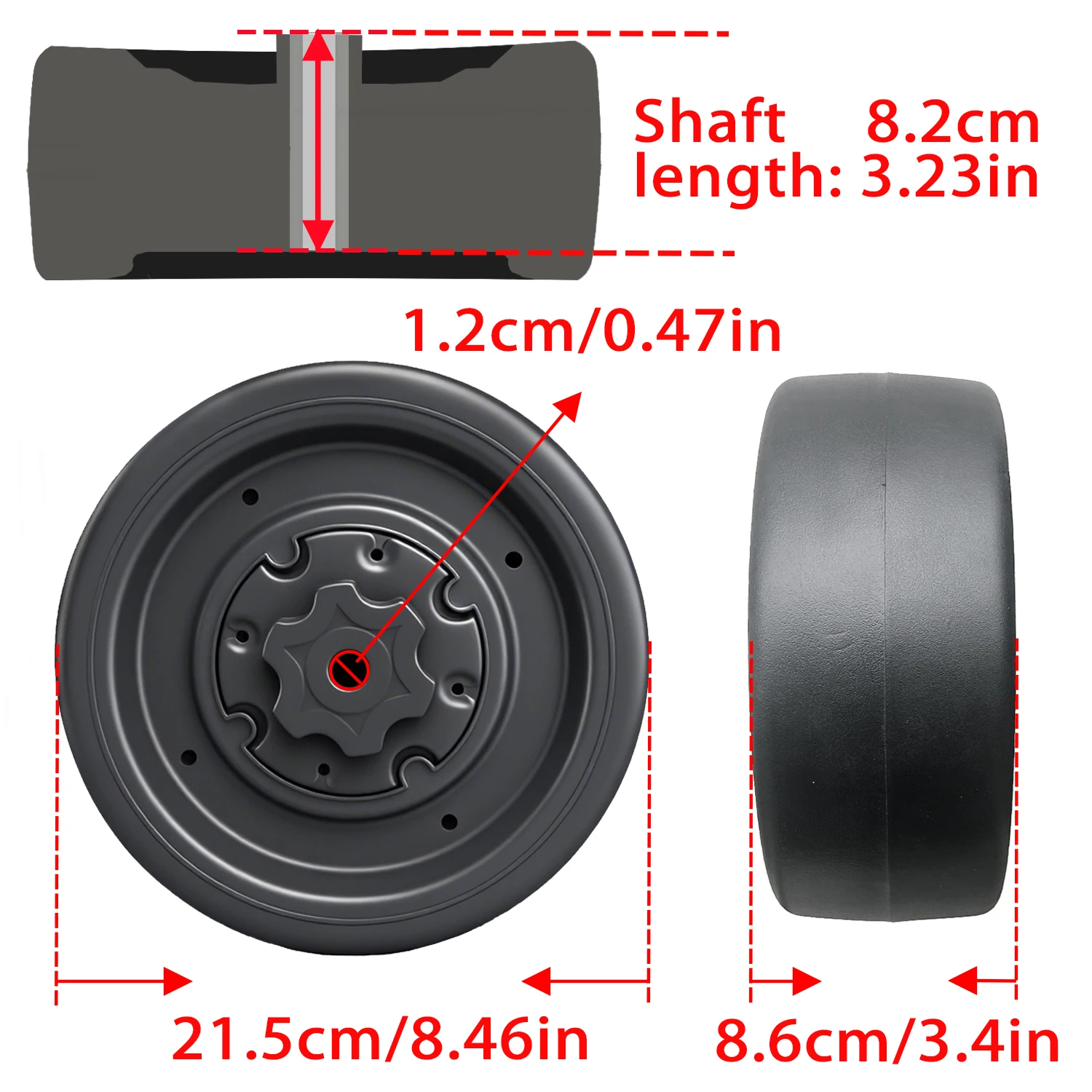 21cm/25cm/30cm, 8/10/12in crianças passeio elétrico no carro eva pneu de jacaré de borracha sólida, kart à deriva pneu de carro, acoplador, rolamento
