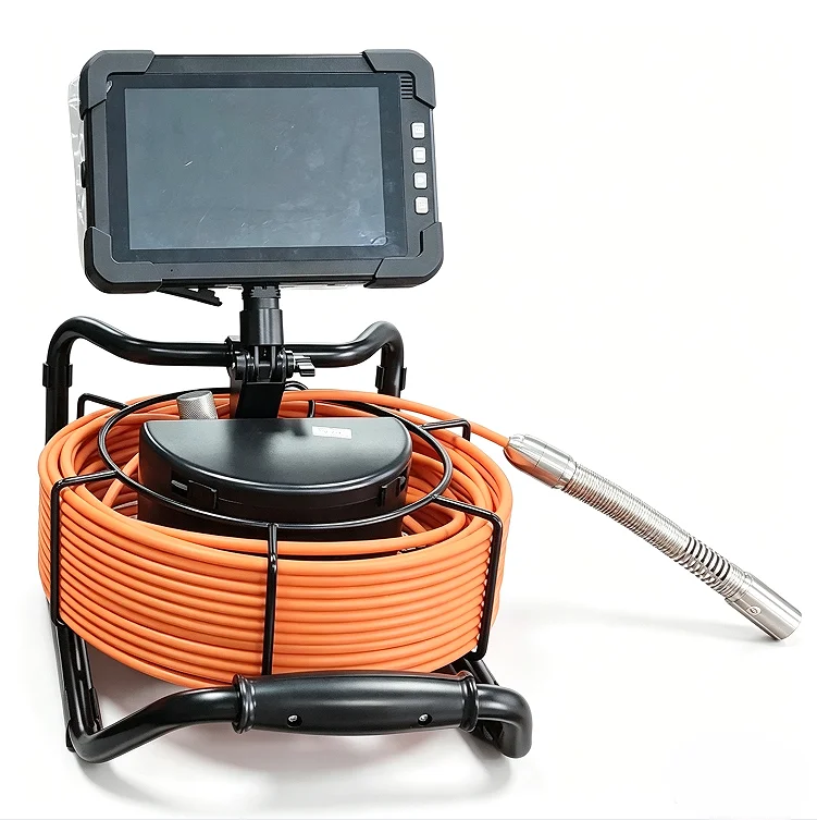 512HZ 23MM 4MP Drain Sewer Pipe Inspection Camera with 4K 7inch Monitor