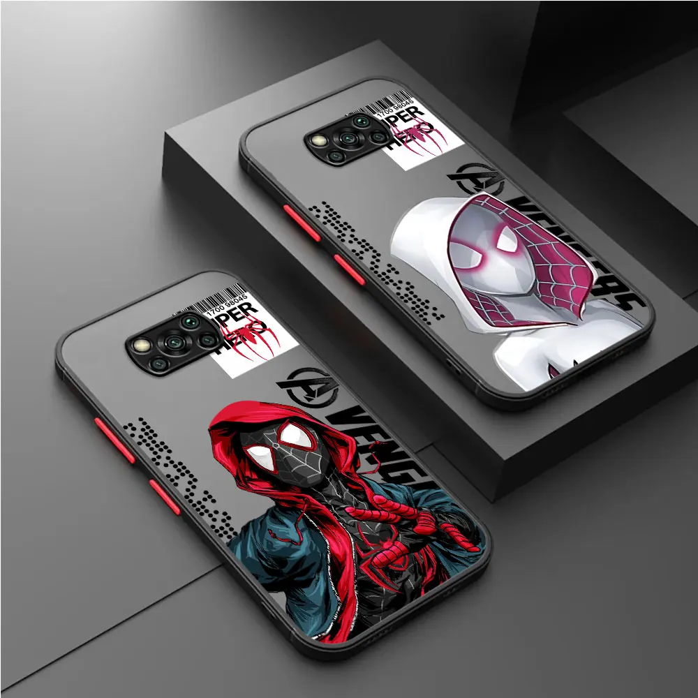 Sipiderman Gwen Case for Xiaomi Poco X4 Pro F3 C50 C51 X4 GT M5 X3 NFC C40 M5s X5 Pro X3 Shockproof Print Marvel Cover