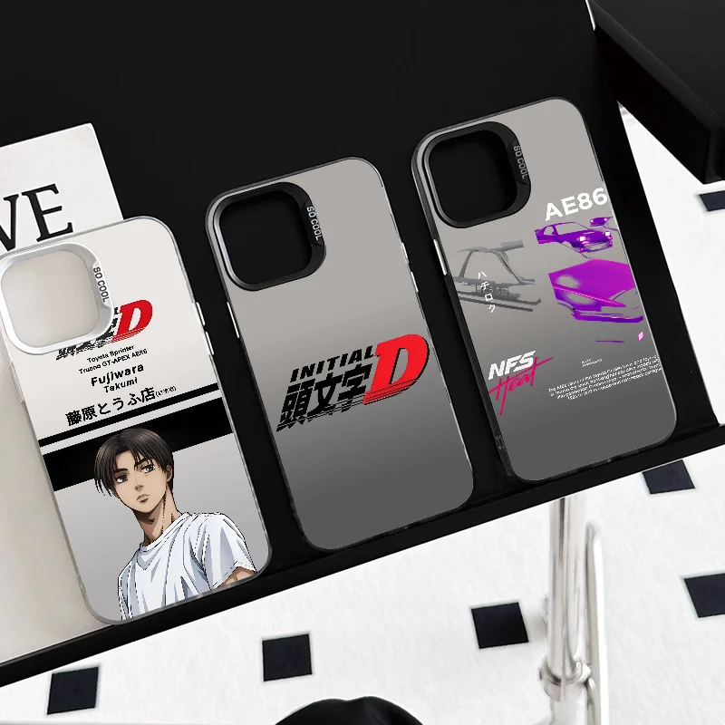 japan anime I-Initial D Takumi  Phone Case Phone Case IMD color silver shell For iPhone 16 15 14 13 12 11 Pro Max Plus