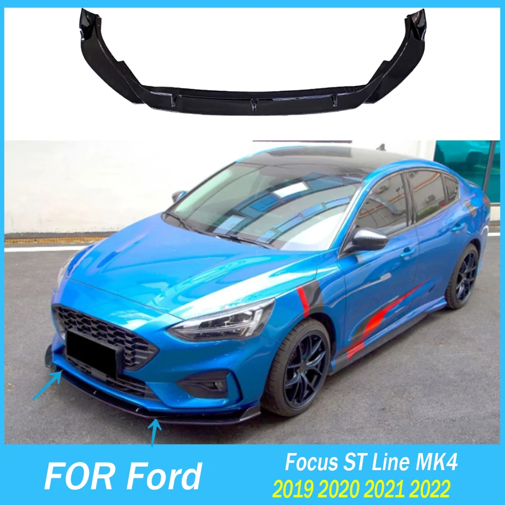 

Front Bumper Lip Spoiler For Ford Focus ST Line MK4 2019 2020 2021 2022 Front Lip Splitters Aprons Cover Guard Trim Body Kits