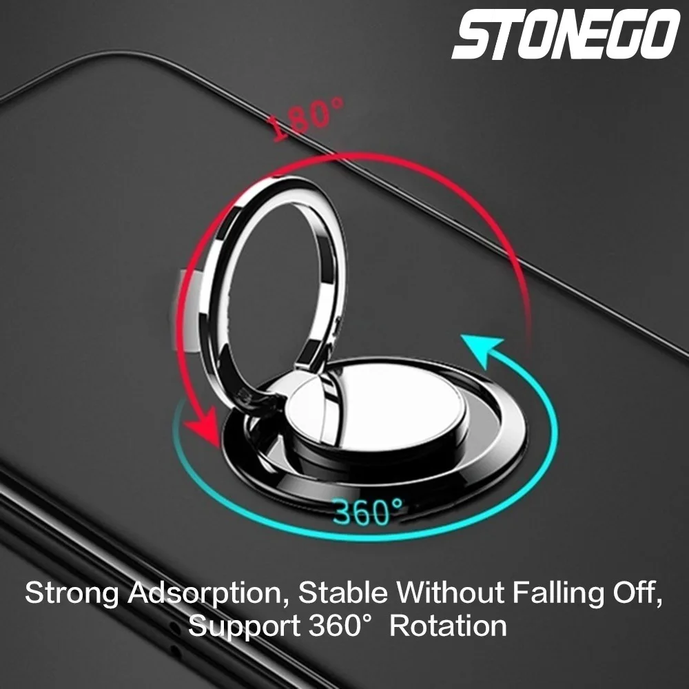 STONEGO-Anillo de Metal Universal para teléfono móvil, soporte magnético para coche, 1 unidad/2 piezas