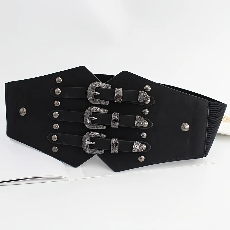 Western Corset Belt For Women Elastic Waist Belts For Dresses Costume Cinch Belts