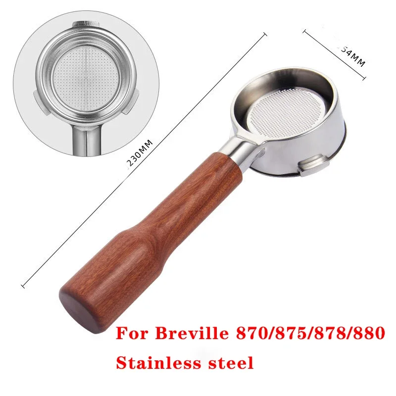 54MM 3 oren Bodemloze Filterhouder Geschikt voor Breville Sage/870/875/878/880 Rvs koffie Gemodificeerde Handvat Filter Tool