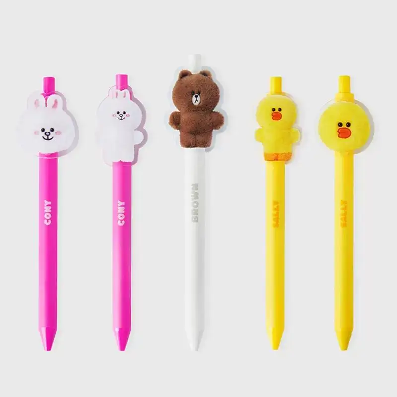 Line Friends Original Anime Brown Bear Sally Cony Gel Pen Students Cartoon Press On Signature Pens Stationery Writing Supplies