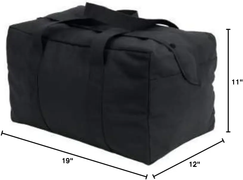 Canvas Small Parachute Cargo Bag, Black